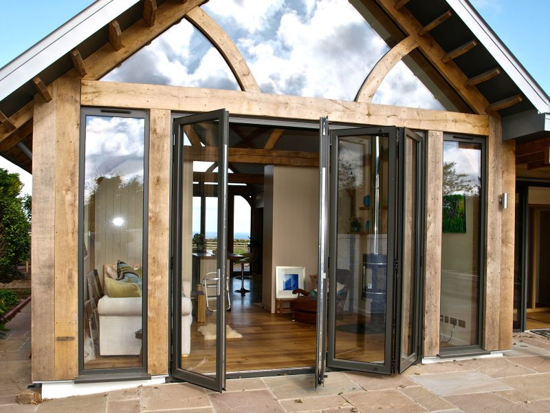modern slimline aluminium bifold doors