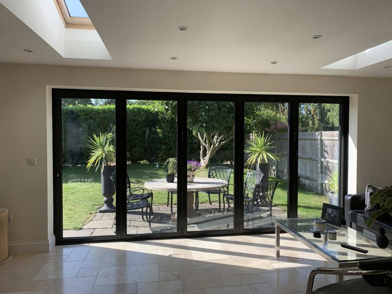 open bifolding door installation