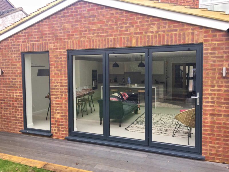 black aluminium bifold door