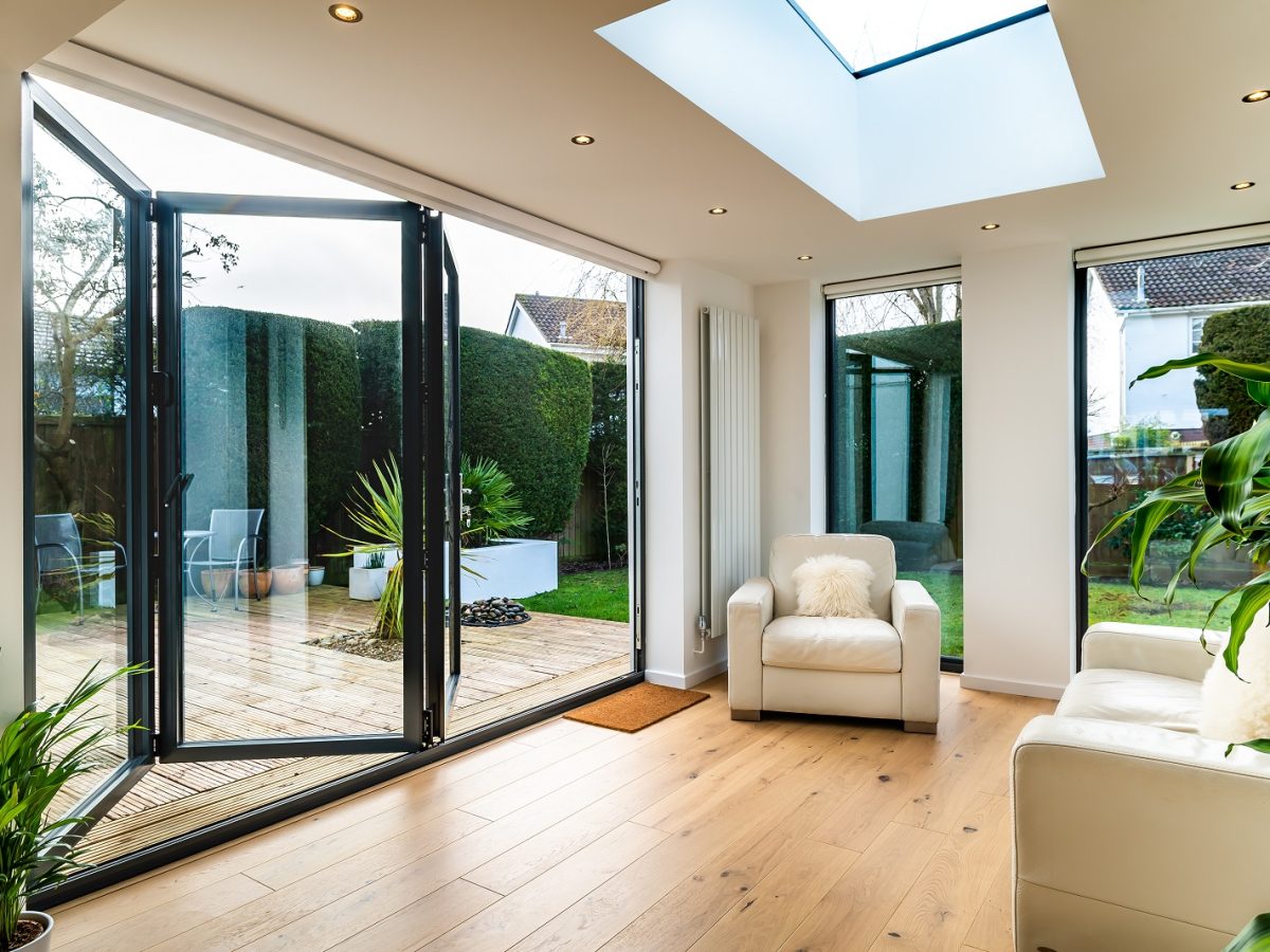 Flat Skylight with Black Doors in Surrey