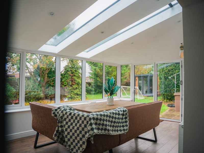 tiled conservatory roof inside