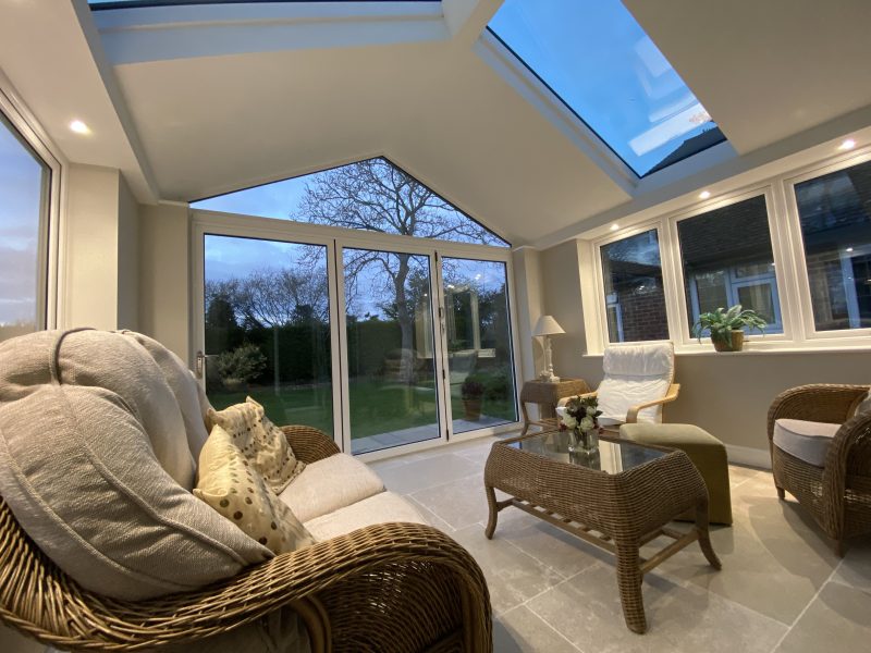 conservatory interior at night