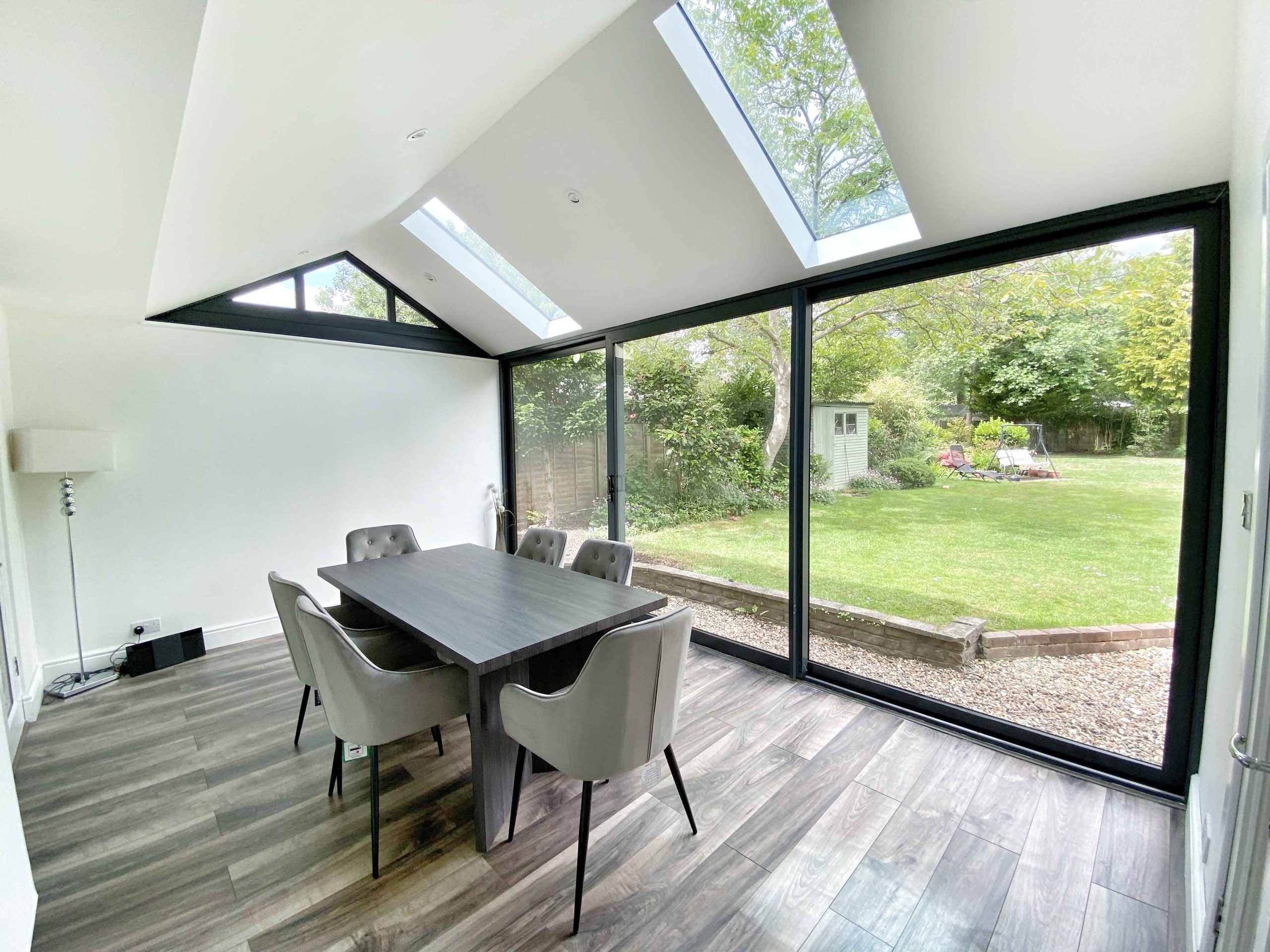conservatory with aluminium sliding doors