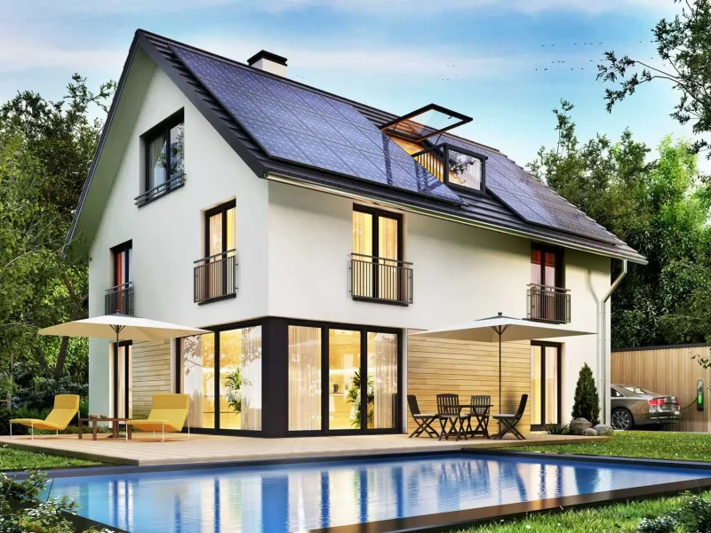 A beautiful house designed with double glazing windows & doors by Jewel Windows UK